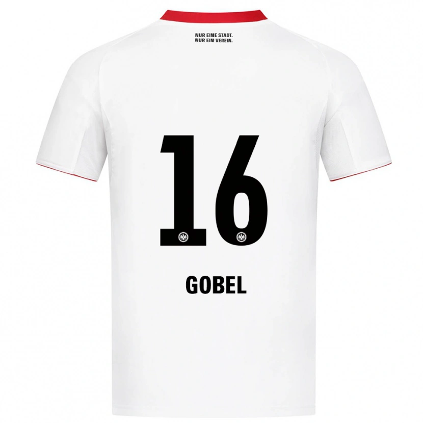 Danxen Enfant Maillot Marlon Göbel #16 Blanc Rouge Tenues Extérieur 2025/26 T-Shirt