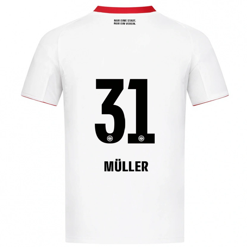 Danxen Enfant Maillot Laurin Müller #31 Blanc Rouge Tenues Extérieur 2025/26 T-Shirt