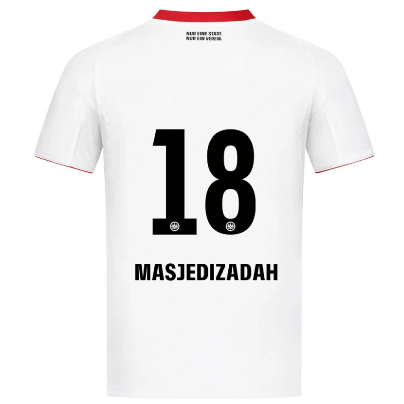 Danxen Enfant Maillot Abolfazl Masjedizadah #18 Blanc Rouge Tenues Extérieur 2025/26 T-Shirt