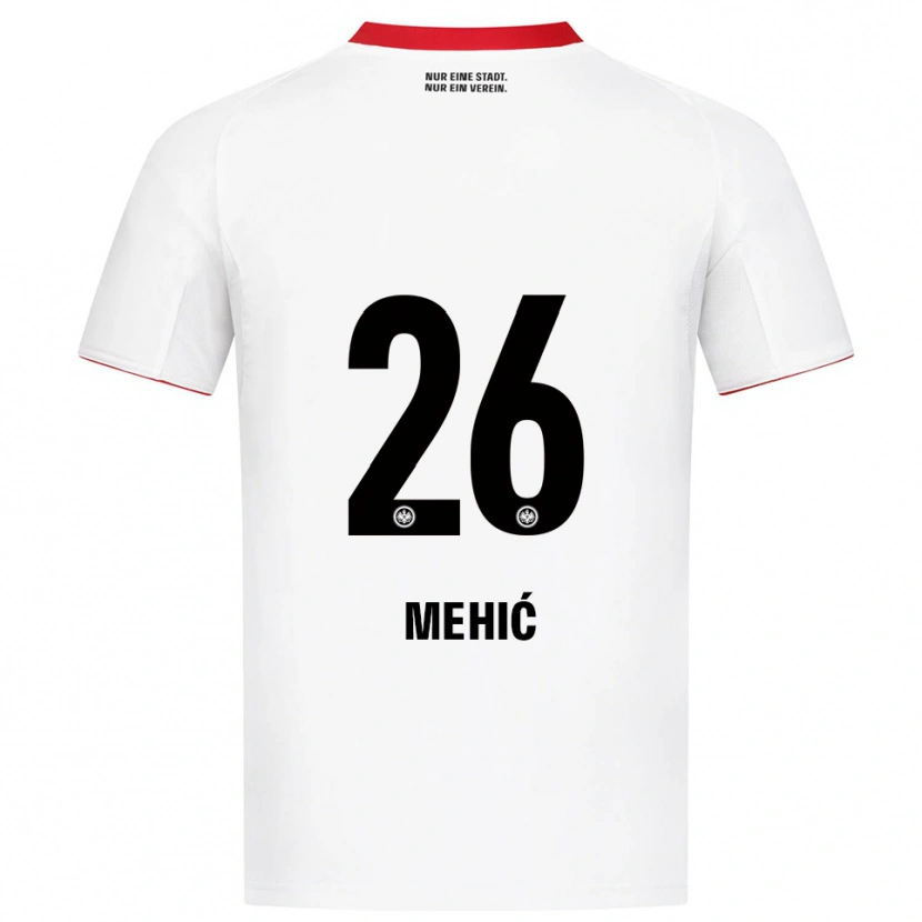 Danxen Enfant Maillot Liam Mehić #26 Blanc Rouge Tenues Extérieur 2025/26 T-Shirt