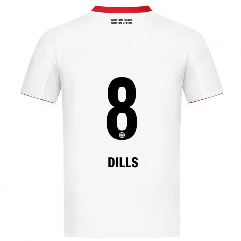 Danxen Enfant Maillot Marvin Dills #8 Blanc Rouge Tenues Extérieur 2025/26 T-Shirt