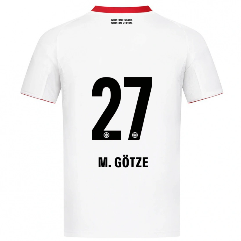 Danxen Enfant Maillot Mario Götze #27 Blanc Rouge Tenues Extérieur 2025/26 T-Shirt