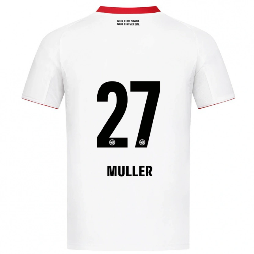 Danxen Enfant Maillot Mark Müller #27 Blanc Rouge Tenues Extérieur 2025/26 T-Shirt
