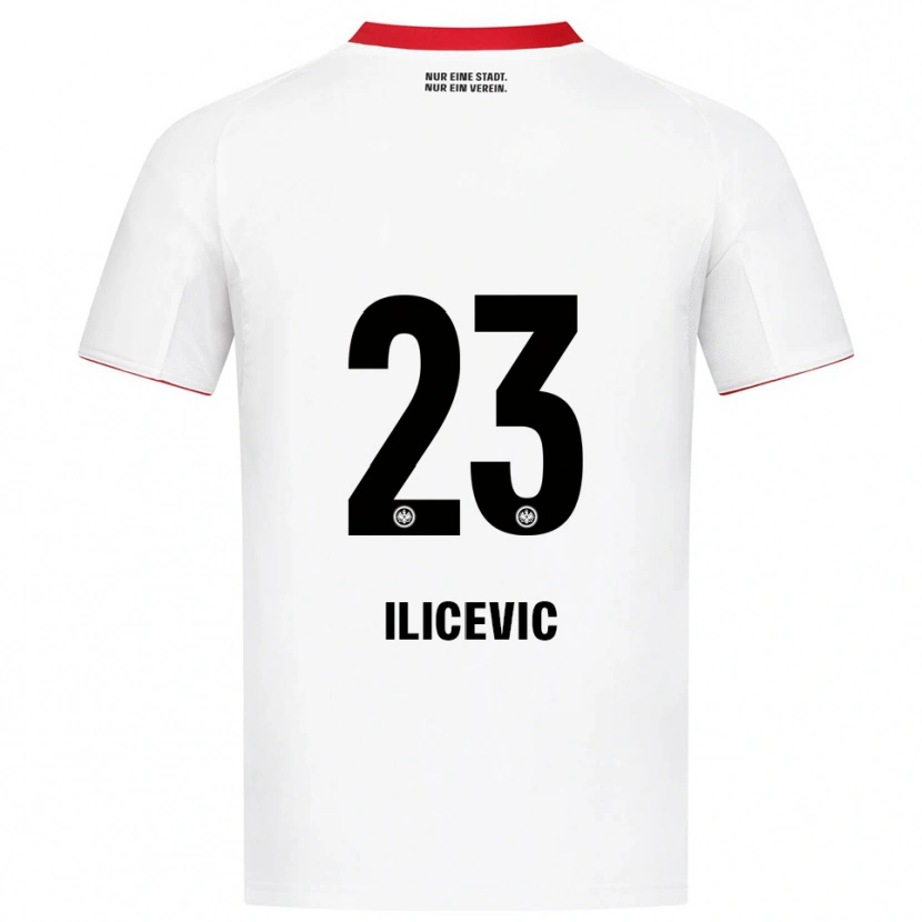 Danxen Enfant Maillot Niko Ilicevic #23 Blanc Rouge Tenues Extérieur 2025/26 T-Shirt