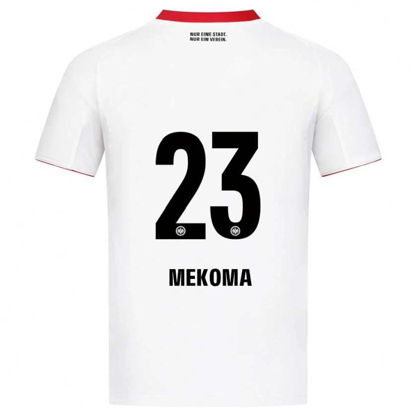 Danxen Enfant Maillot Jamal Mekoma #23 Blanc Rouge Tenues Extérieur 2025/26 T-Shirt