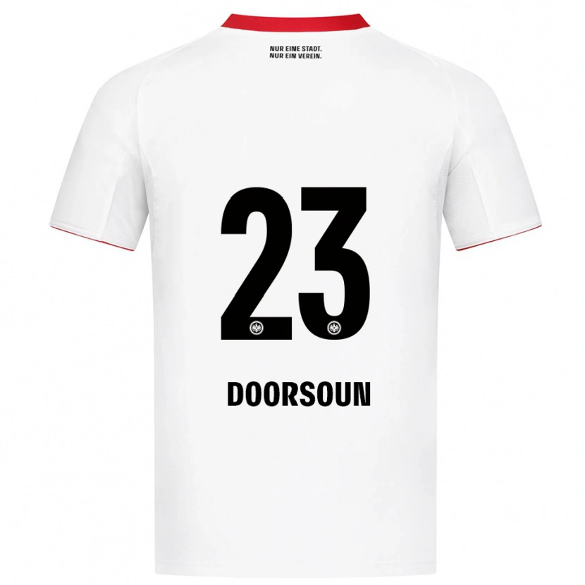 Danxen Enfant Maillot Sara Doorsoun #23 Blanc Rouge Tenues Extérieur 2025/26 T-Shirt