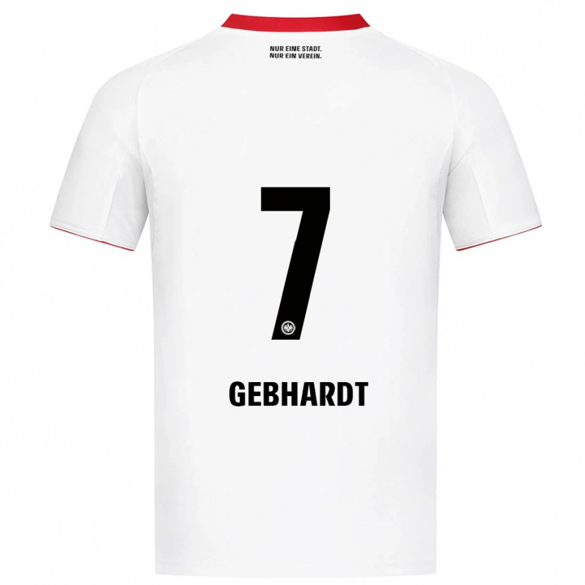 Danxen Enfant Maillot Luca Gebhardt #7 Blanc Rouge Tenues Extérieur 2025/26 T-Shirt