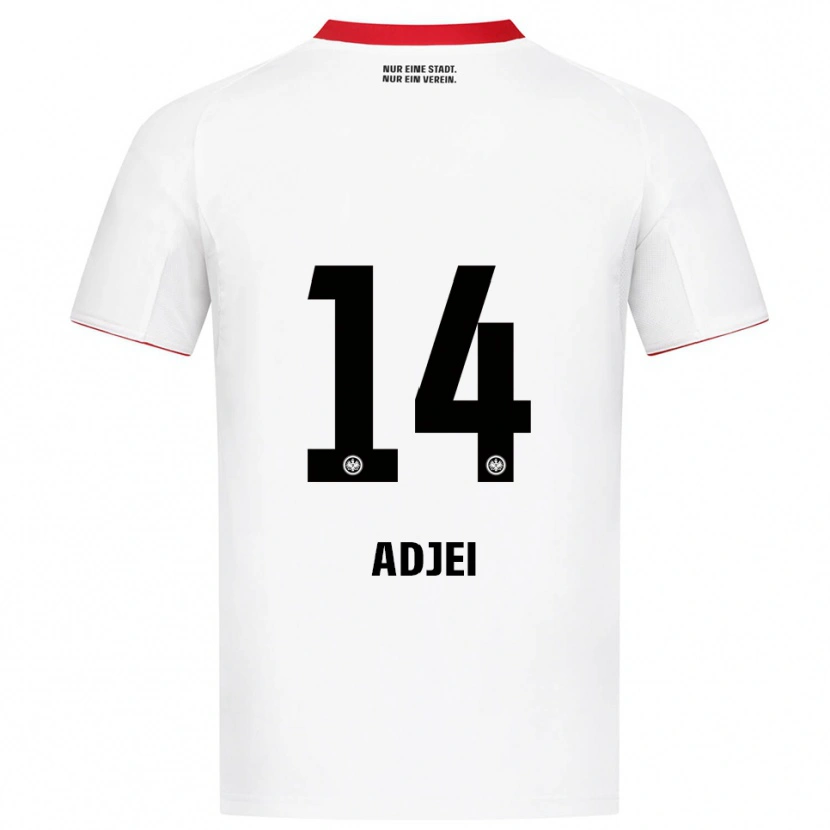 Danxen Enfant Maillot Allen Adjei #14 Blanc Rouge Tenues Extérieur 2025/26 T-Shirt
