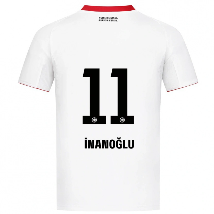 Danxen Enfant Maillot Kaan İnanoğlu #11 Blanc Rouge Tenues Extérieur 2025/26 T-Shirt