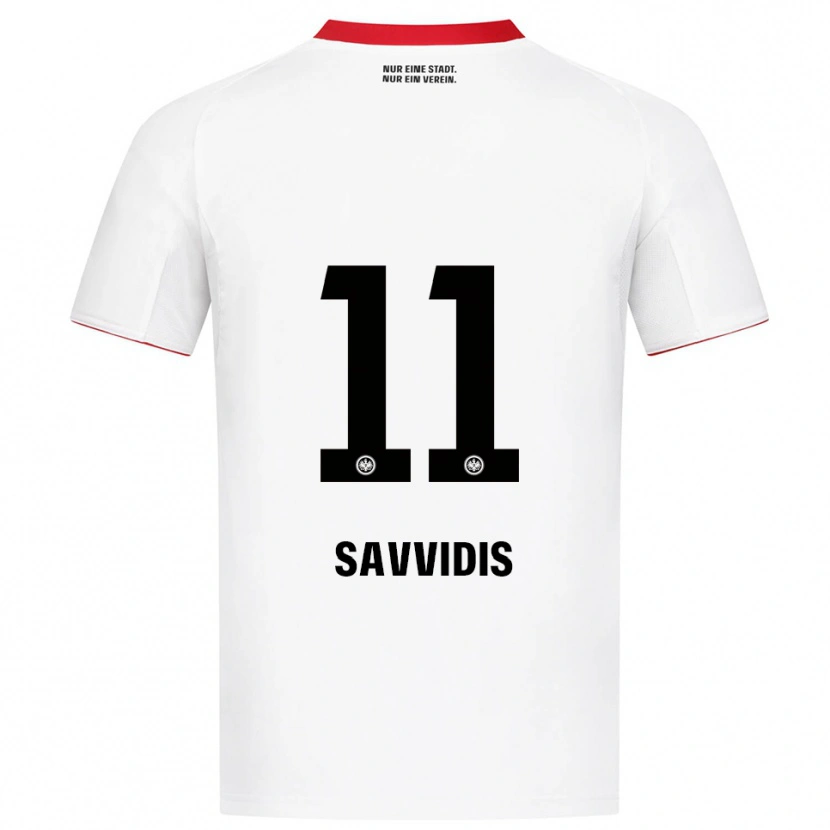 Danxen Enfant Maillot Rafail Savvidis #11 Blanc Rouge Tenues Extérieur 2025/26 T-Shirt