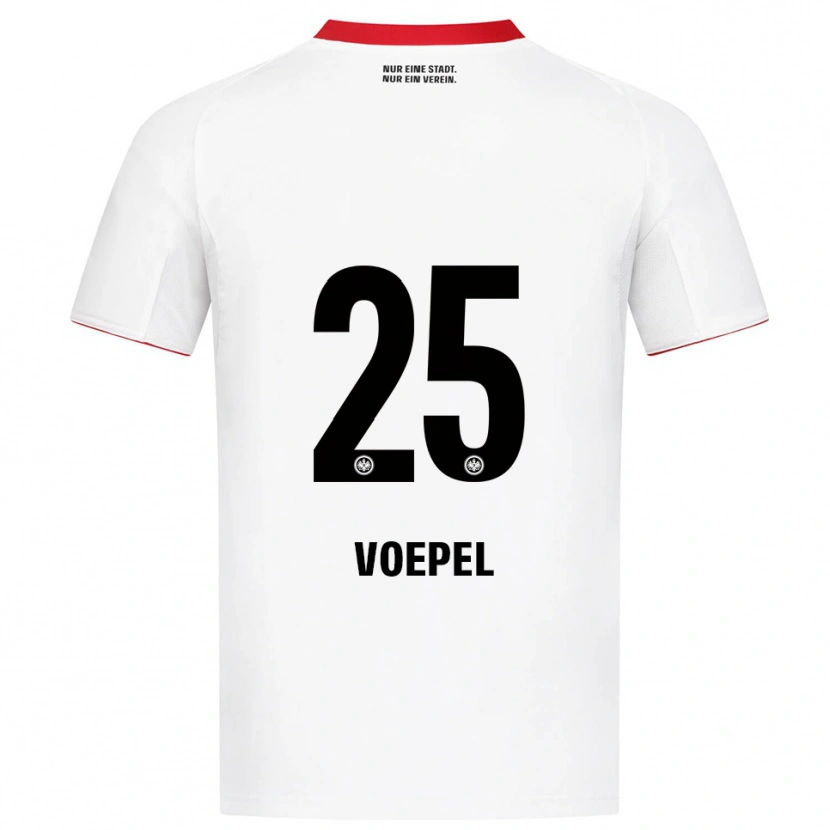 Danxen Enfant Maillot Lukas Voepel #25 Blanc Rouge Tenues Extérieur 2025/26 T-Shirt