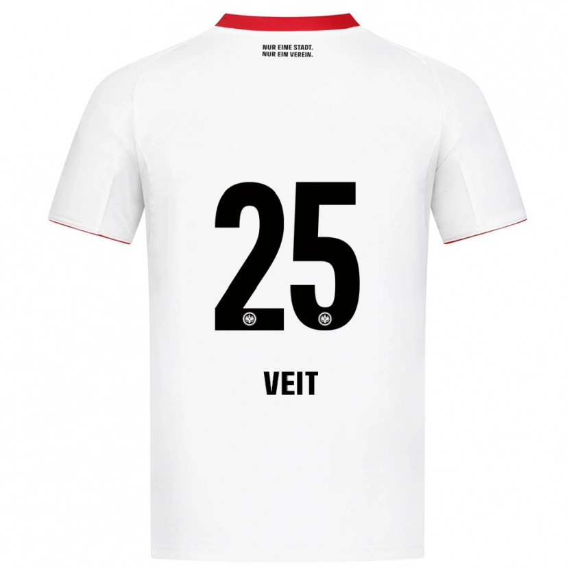 Danxen Enfant Maillot Jella Veit #25 Blanc Rouge Tenues Extérieur 2025/26 T-Shirt