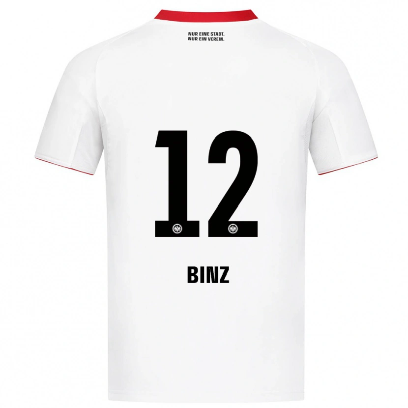 Danxen Enfant Maillot Sam Binz #12 Blanc Rouge Tenues Extérieur 2025/26 T-Shirt