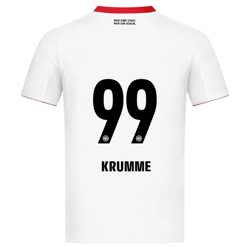 Danxen Enfant Maillot Janne Krumme #99 Blanc Rouge Tenues Extérieur 2025/26 T-Shirt