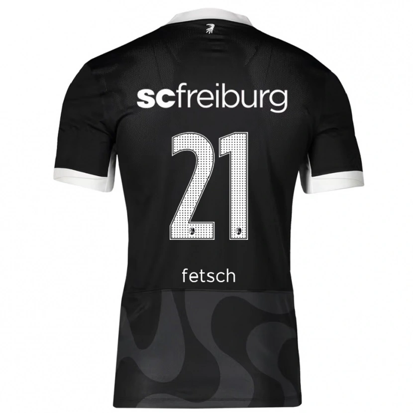 Danxen Enfant Maillot Mathias Fetsch #21 Noir Blanc Tenues Extérieur 2025/26 T-Shirt