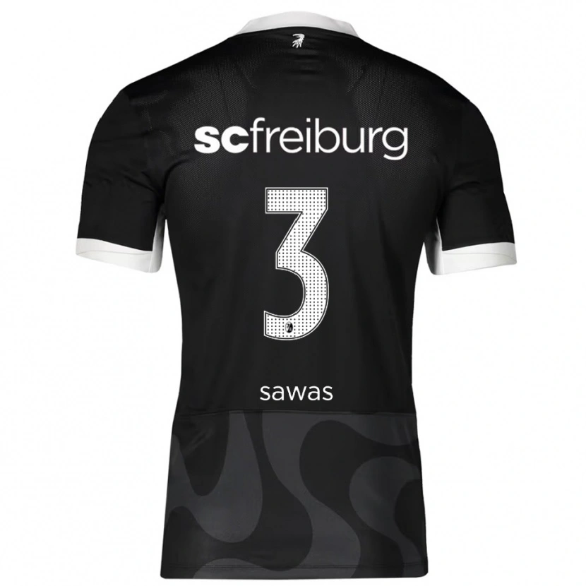 Danxen Enfant Maillot Leon Sawas #3 Noir Blanc Tenues Extérieur 2025/26 T-Shirt