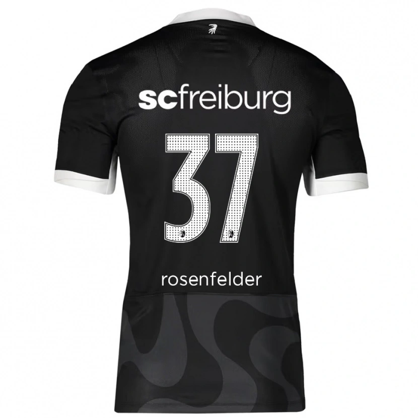 Danxen Enfant Maillot Max Rosenfelder #37 Noir Blanc Tenues Extérieur 2025/26 T-Shirt