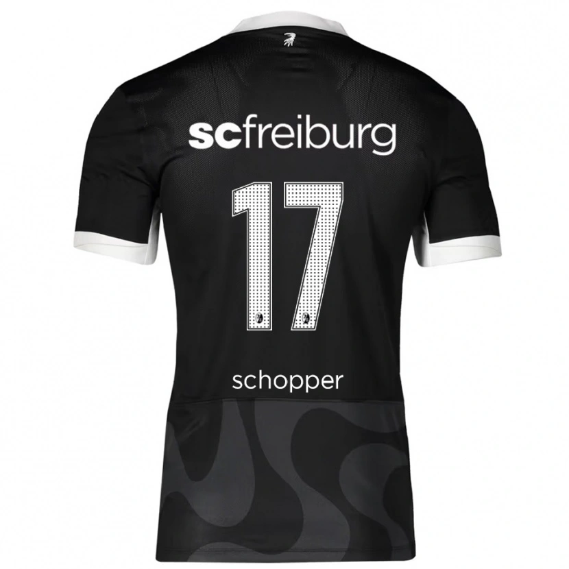 Danxen Enfant Maillot David Schopper #17 Noir Blanc Tenues Extérieur 2025/26 T-Shirt