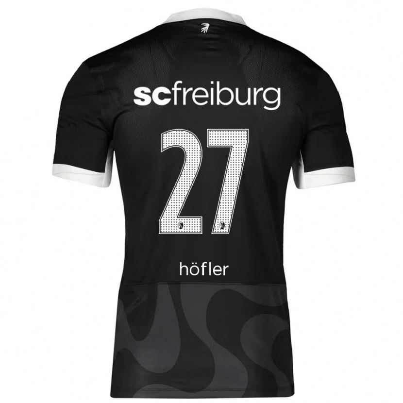 Danxen Enfant Maillot Nicolas Höfler #27 Noir Blanc Tenues Extérieur 2025/26 T-Shirt