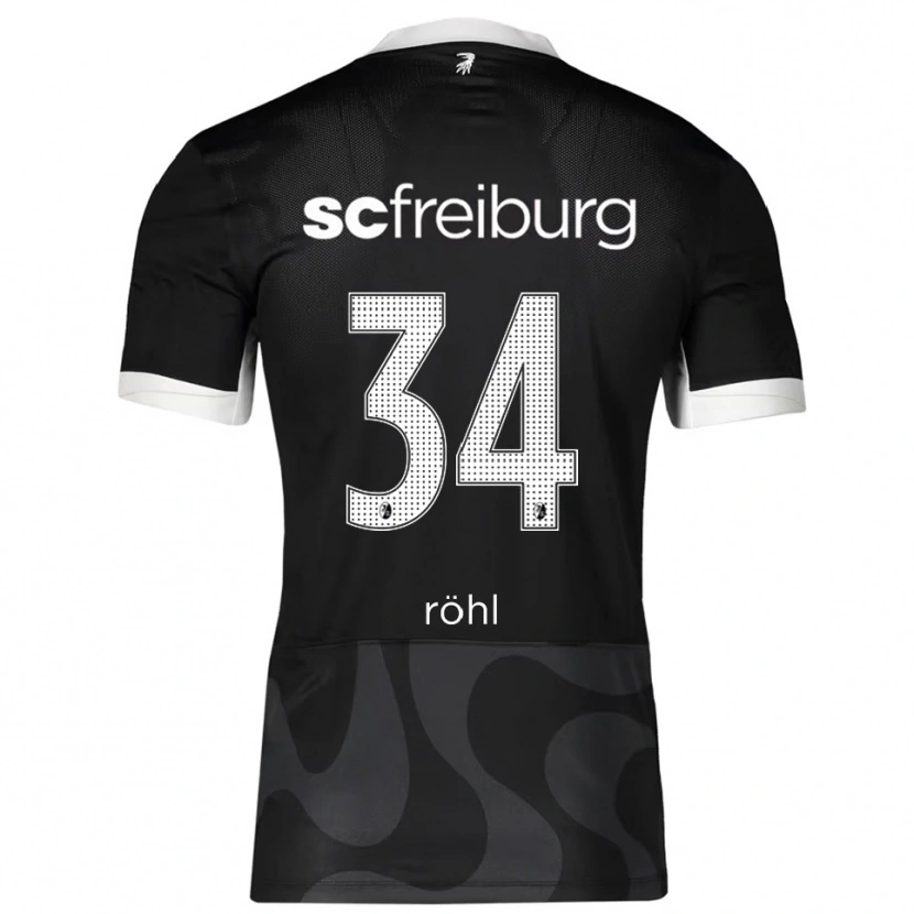 Danxen Enfant Maillot Merlin Röhl #34 Noir Blanc Tenues Extérieur 2025/26 T-Shirt