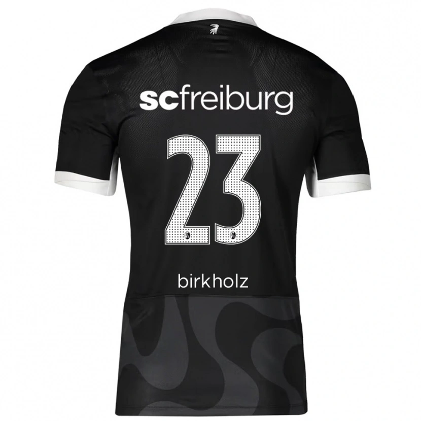 Danxen Enfant Maillot Luca Birkholz #23 Noir Blanc Tenues Extérieur 2025/26 T-Shirt