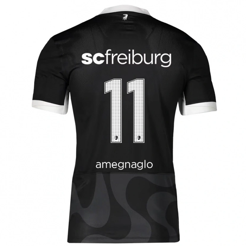 Danxen Enfant Maillot David Amegnaglo #11 Noir Blanc Tenues Extérieur 2025/26 T-Shirt