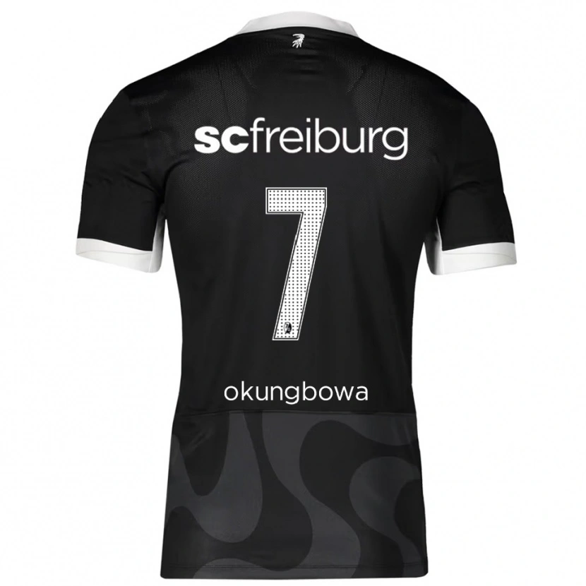 Danxen Enfant Maillot Osagie Okungbowa #7 Noir Blanc Tenues Extérieur 2025/26 T-Shirt