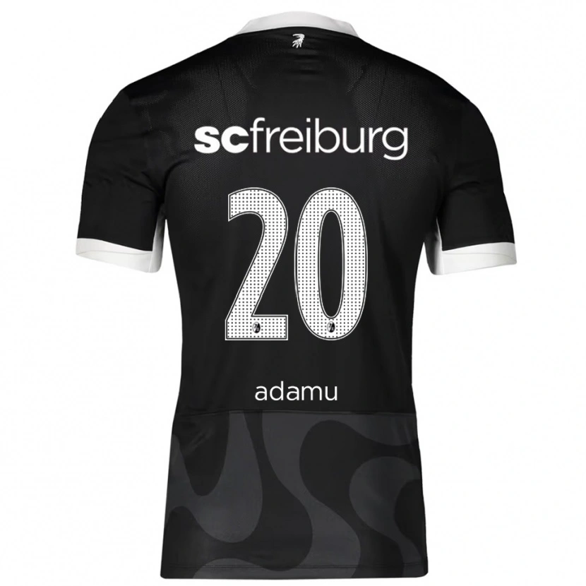 Danxen Enfant Maillot Junior Adamu #20 Noir Blanc Tenues Extérieur 2025/26 T-Shirt