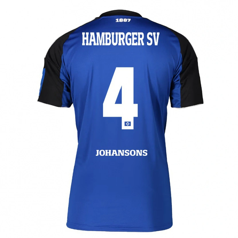 Danxen Enfant Maillot Paul Johansons #4 Bleu Noir Tenues Extérieur 2025/26 T-Shirt