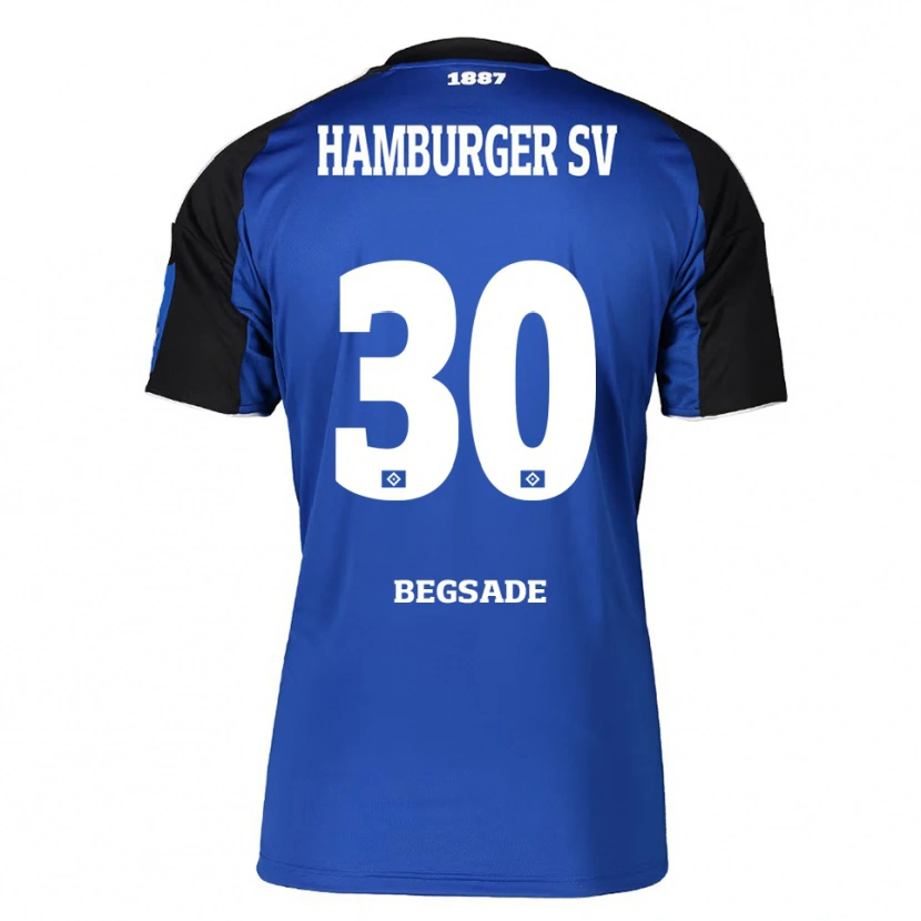 Danxen Enfant Maillot Soheil Begsade #30 Bleu Noir Tenues Extérieur 2025/26 T-Shirt