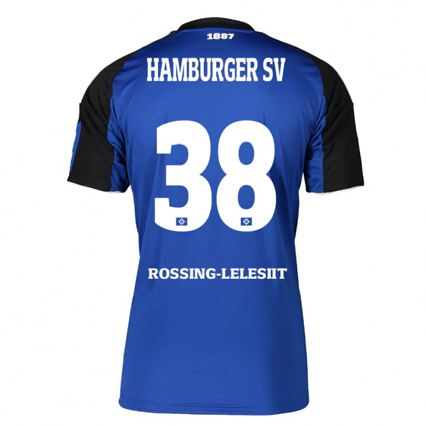 Danxen Enfant Maillot Alexander Røssing-Lelesiit #38 Bleu Noir Tenues Extérieur 2025/26 T-Shirt