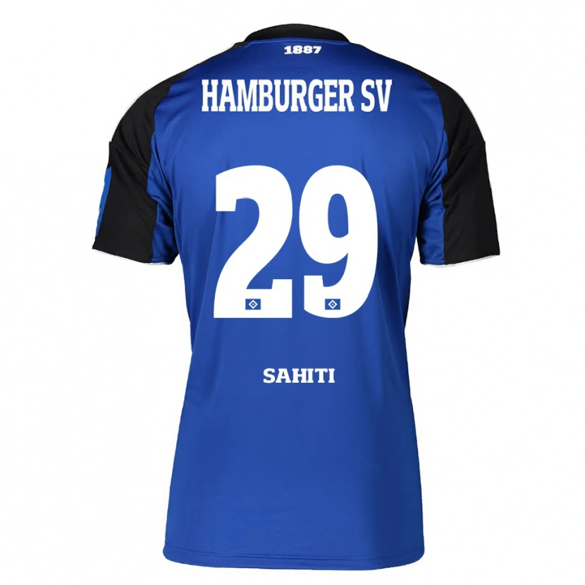 Danxen Enfant Maillot Emir Sahiti #29 Bleu Noir Tenues Extérieur 2025/26 T-Shirt