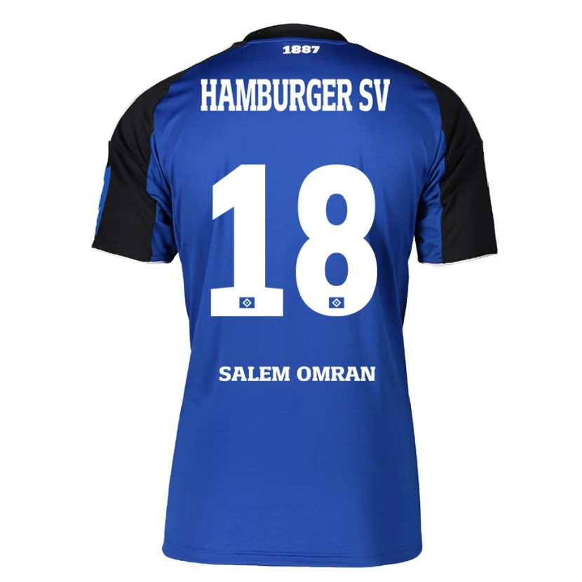 Danxen Enfant Maillot Amir Salem Omran #18 Bleu Noir Tenues Extérieur 2025/26 T-Shirt
