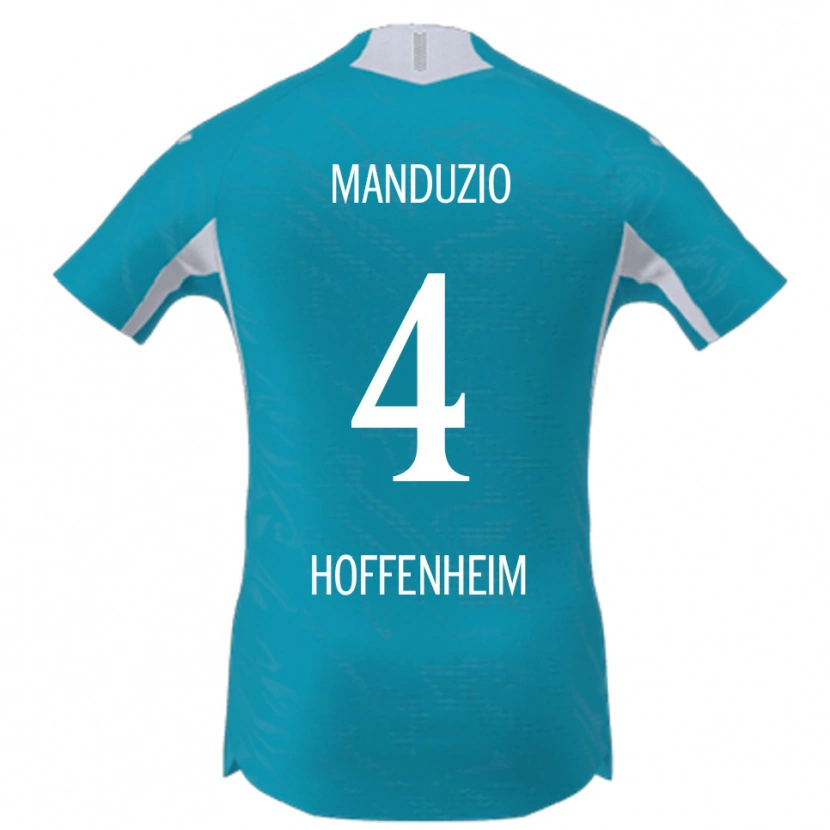 Danxen Enfant Maillot Mattia Manduzio #4 Bleu Ciel Tenues Extérieur 2025/26 T-Shirt