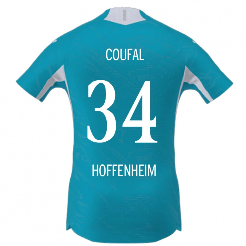 Danxen Enfant Maillot Vladimír Coufal #34 Bleu Ciel Tenues Extérieur 2025/26 T-Shirt