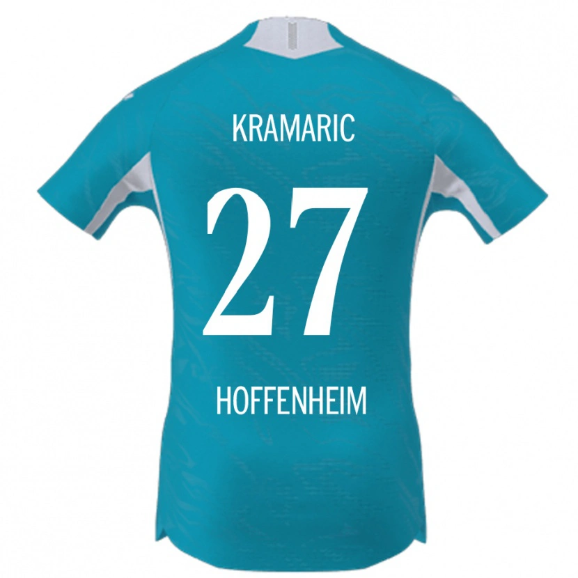 Danxen Enfant Maillot Andrej Kramaric #27 Bleu Ciel Tenues Extérieur 2025/26 T-Shirt