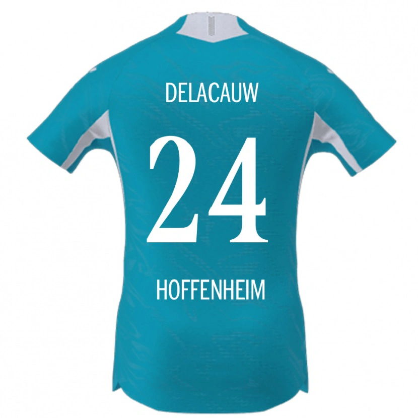 Danxen Enfant Maillot Féli Delacauw #24 Bleu Ciel Tenues Extérieur 2025/26 T-Shirt