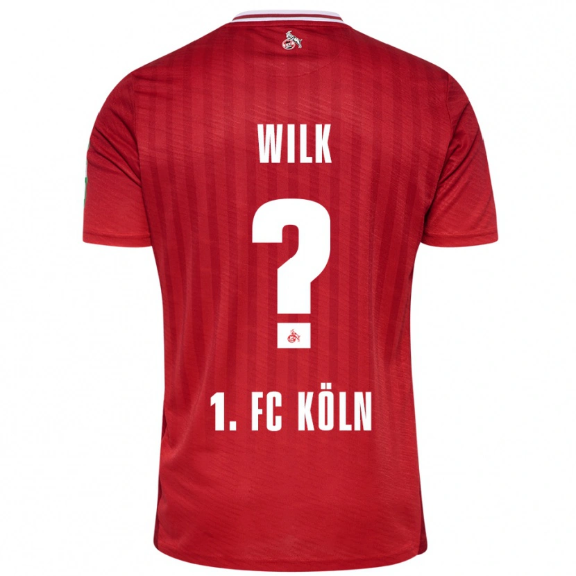 Danxen Enfant Maillot Emil Wilk #0 Rouge Blanc Tenues Extérieur 2025/26 T-Shirt