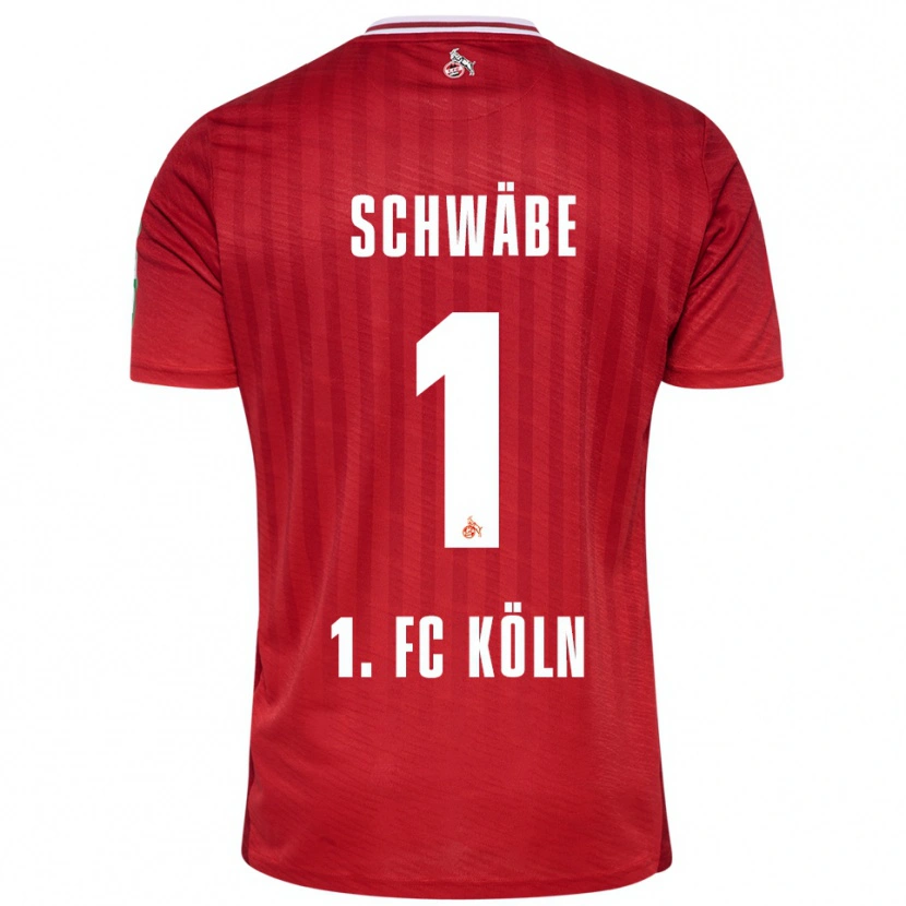 Danxen Enfant Maillot Marvin Schwäbe #1 Rouge Blanc Tenues Extérieur 2025/26 T-Shirt