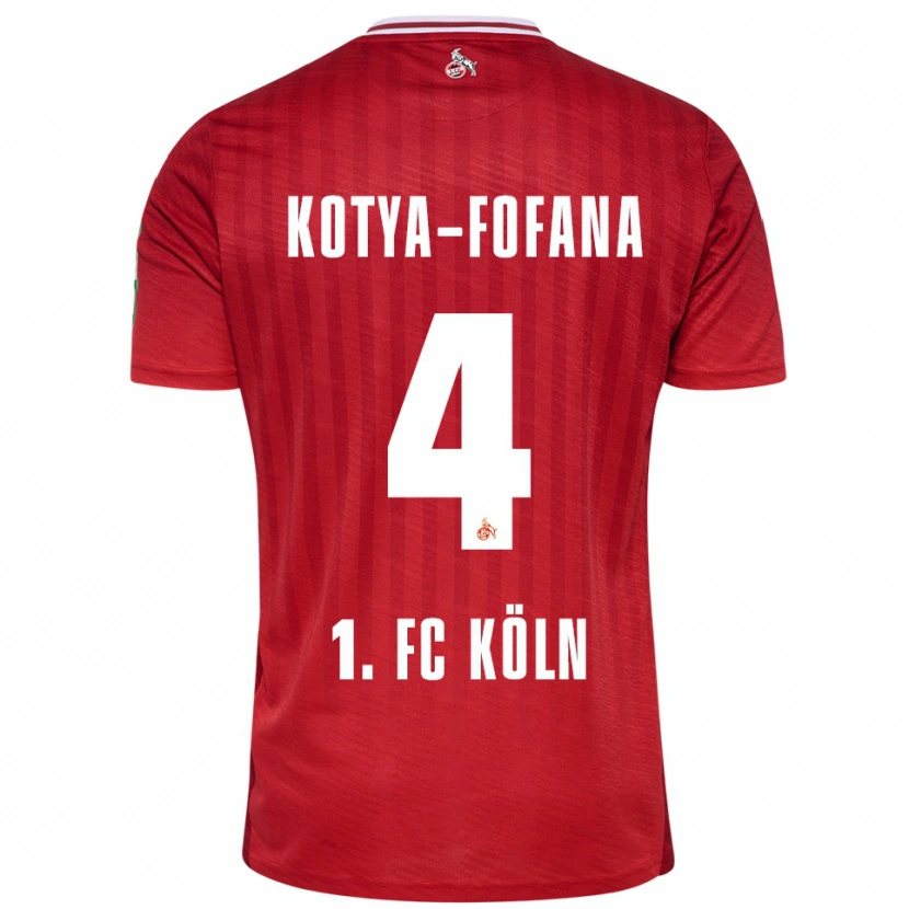 Danxen Enfant Maillot Assad Kotya-Fofana #4 Rouge Blanc Tenues Extérieur 2025/26 T-Shirt