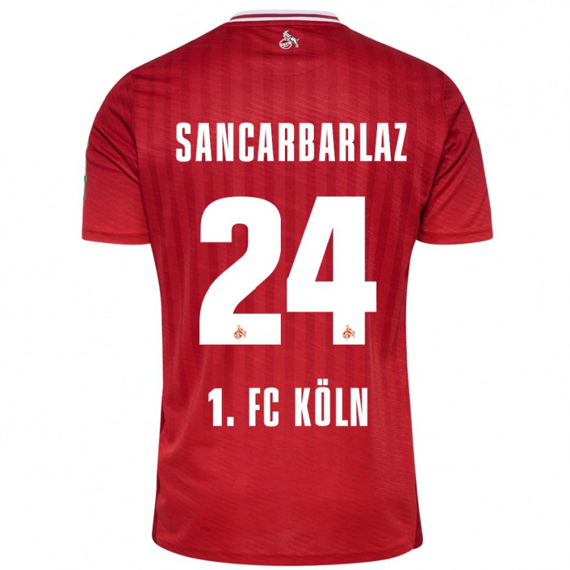 Danxen Enfant Maillot Keyhan Sancarbarlaz #24 Rouge Blanc Tenues Extérieur 2025/26 T-Shirt