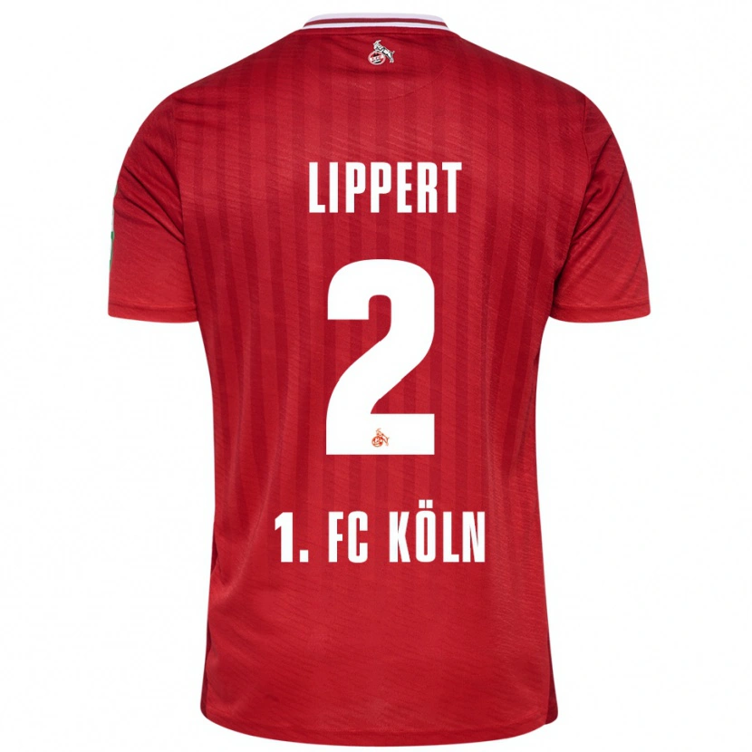 Danxen Enfant Maillot Max Lippert #2 Rouge Blanc Tenues Extérieur 2025/26 T-Shirt