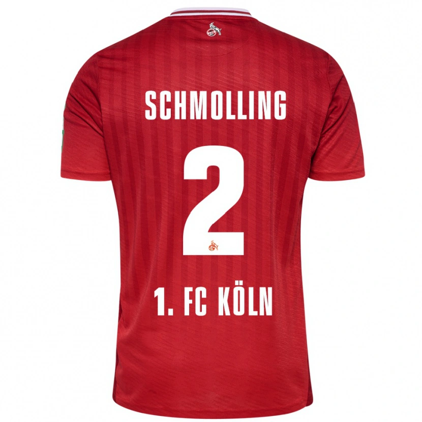 Danxen Enfant Maillot Viktor Schmolling #2 Rouge Blanc Tenues Extérieur 2025/26 T-Shirt
