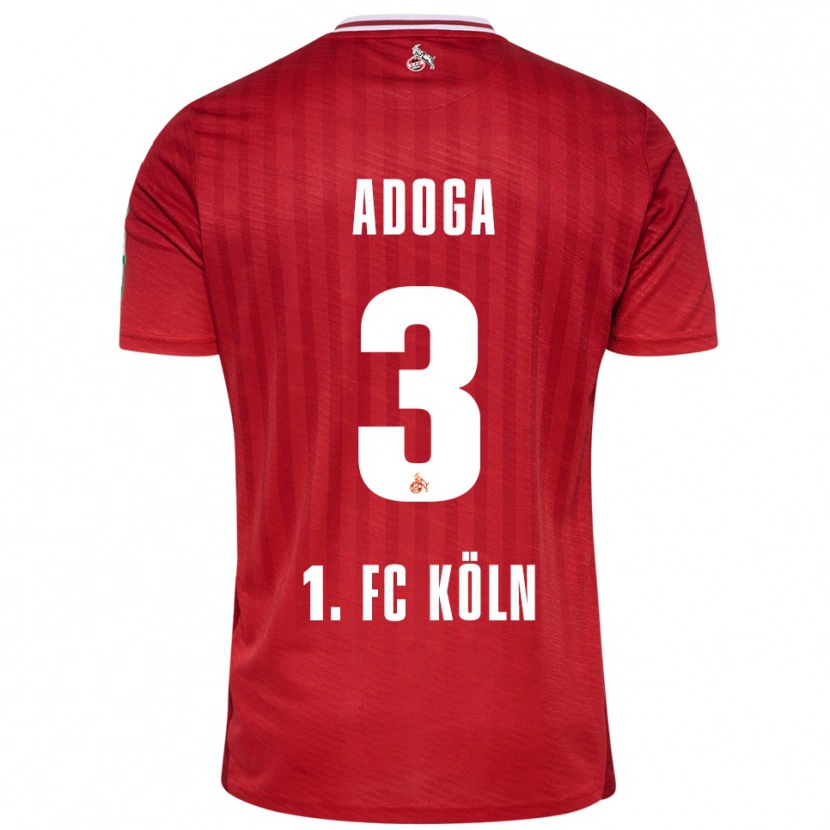 Danxen Enfant Maillot Brian Adoga #3 Rouge Blanc Tenues Extérieur 2025/26 T-Shirt