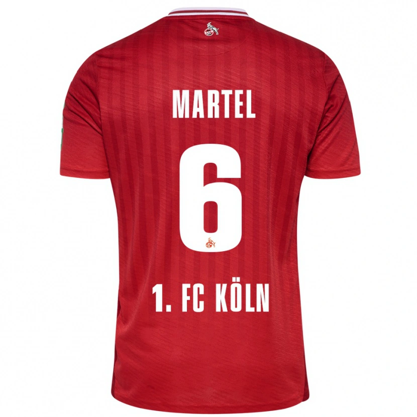 Danxen Enfant Maillot Eric Martel #6 Rouge Blanc Tenues Extérieur 2025/26 T-Shirt