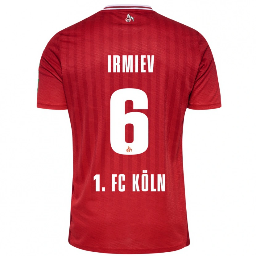Danxen Enfant Maillot Kristiyan Irmiev #6 Rouge Blanc Tenues Extérieur 2025/26 T-Shirt