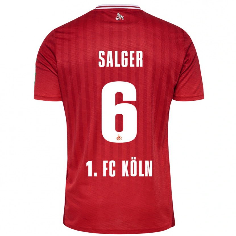 Danxen Enfant Maillot Stephan Salger #6 Rouge Blanc Tenues Extérieur 2025/26 T-Shirt