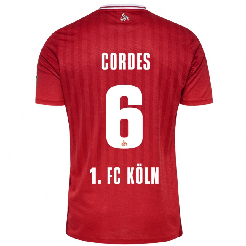 Danxen Enfant Maillot Lotta Cordes #6 Rouge Blanc Tenues Extérieur 2025/26 T-Shirt