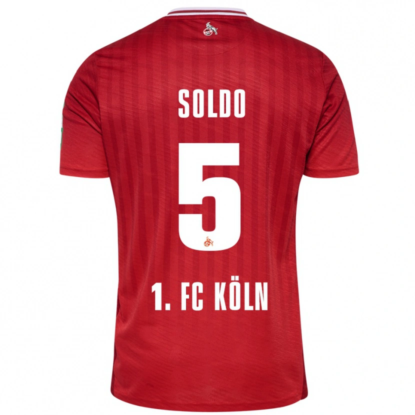 Danxen Enfant Maillot Nikola Soldo #5 Rouge Blanc Tenues Extérieur 2025/26 T-Shirt