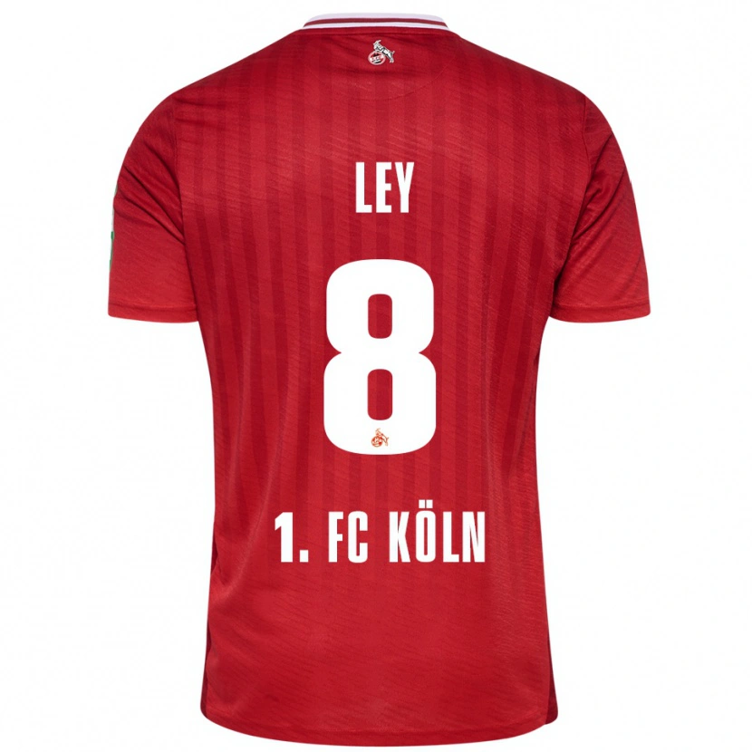 Danxen Enfant Maillot Benjamin Ley #8 Rouge Blanc Tenues Extérieur 2025/26 T-Shirt